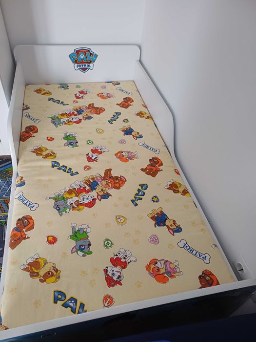Pat copil, 140x70 cm Patrula Catelusilor cu saltea