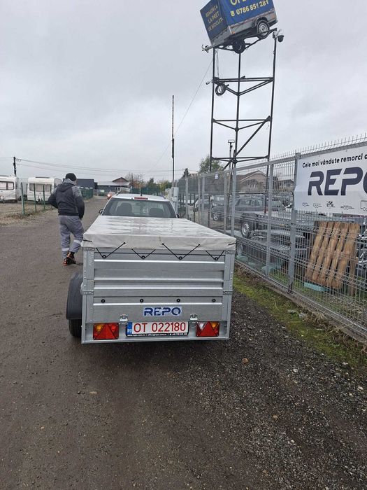 Remorca 750 kg,205X115X68,obloane duble si prelata, carte RAR