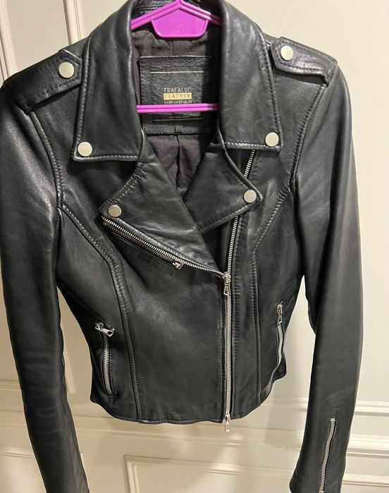 Естествена кожа яке Зара