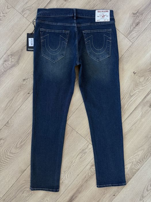 Blugi TRUE RELIGION Geno Relaxed Slim Albastru Barbati | Marime 34 x 32 (Talie 93 cm)