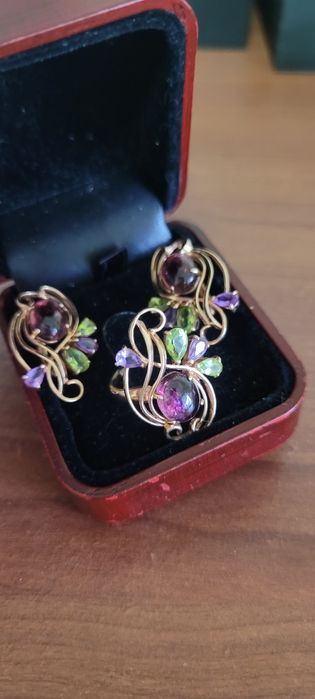 Золотой набор с Турмалином