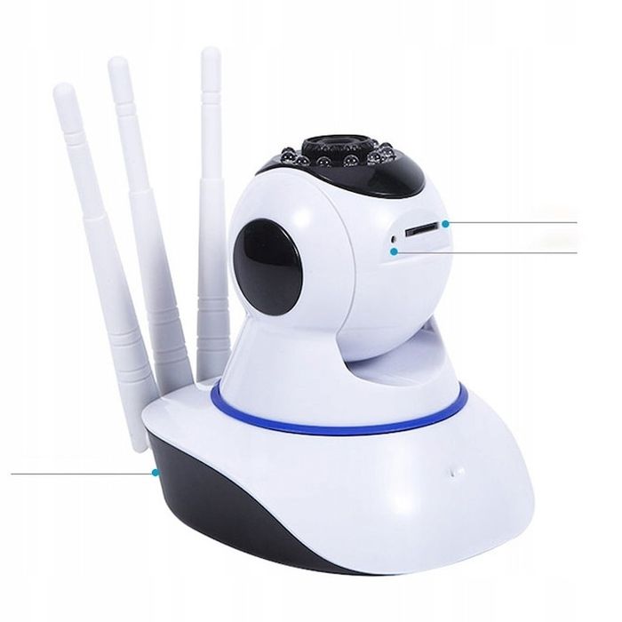 Интелигентна видеокамера за наблюдение Wifi HD, Бяла