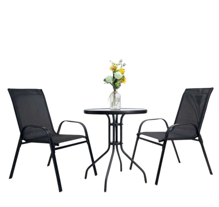 Градински комплект два стола и стъклена маса