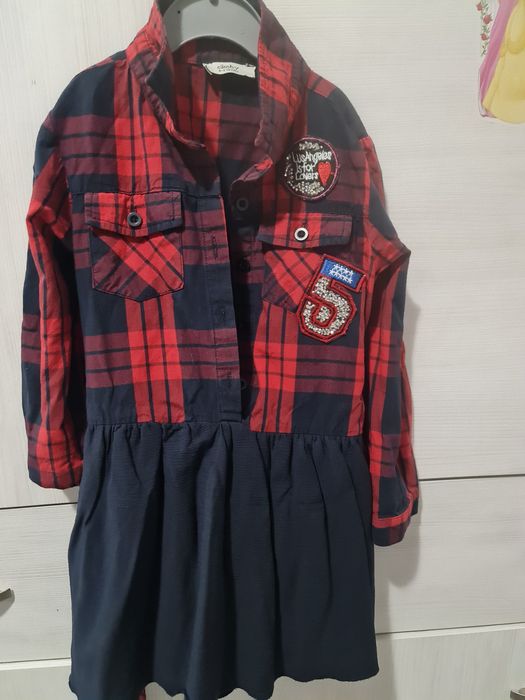 Рокля 4-5г, карирана тънка