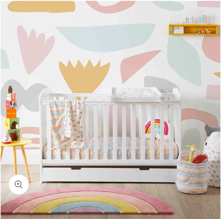 Pătuț 0-> 4 ani Ickle Bubba Coleby + sertar + saltea premium – NOU, nefolosit