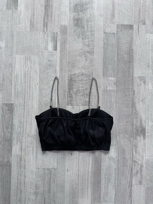 Черен блестящ топ