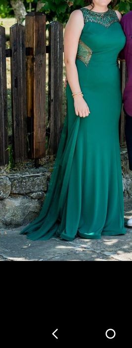 Официална зелена рокля