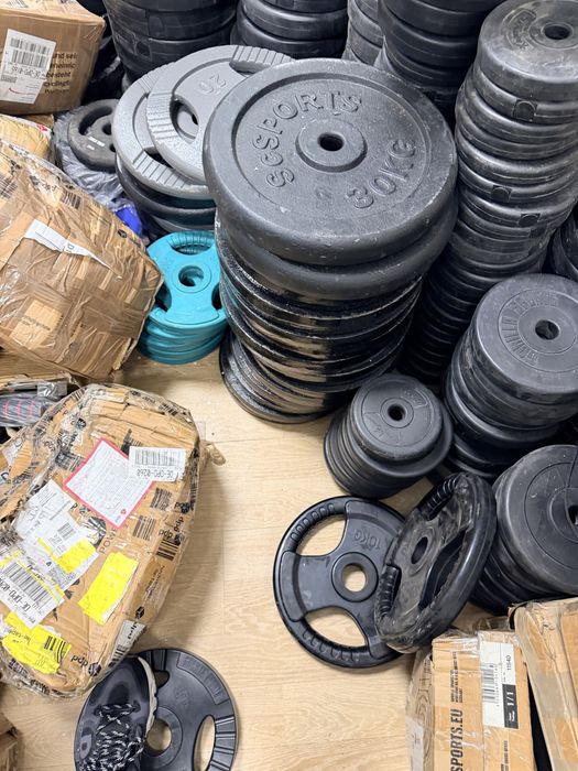 Discuri gantere si haltere de la 1.25 la 30 kg fier si fier cauciucat pret 10 lei kg
