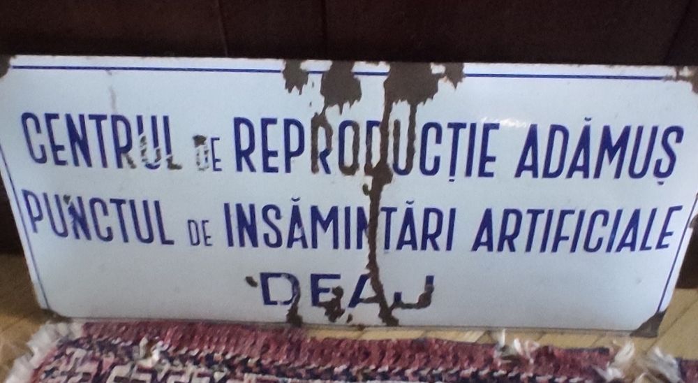 Firma veche,reclama,  emailata, tabla comunista