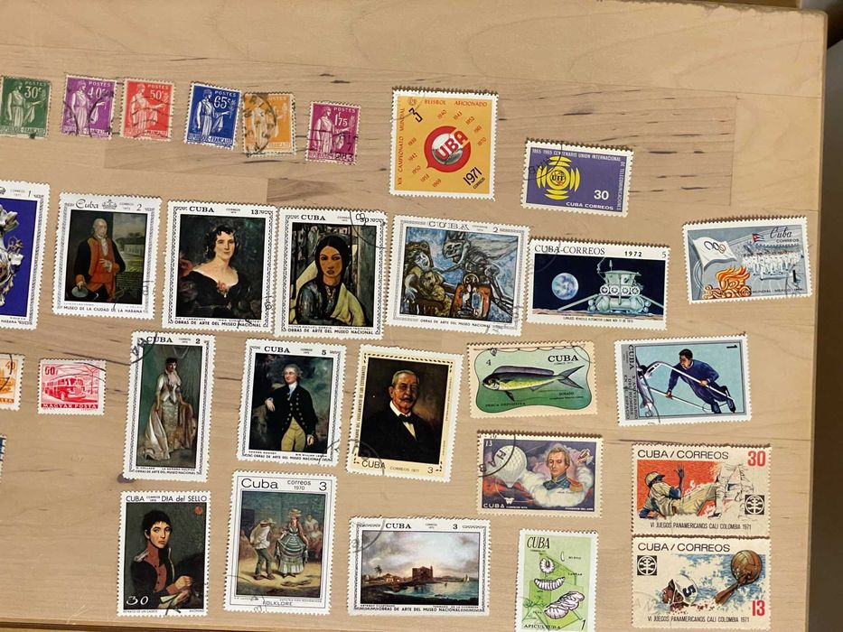 Колекция пощенски марки - Куба, ГДР, Франция, Италия, Аржентина и др