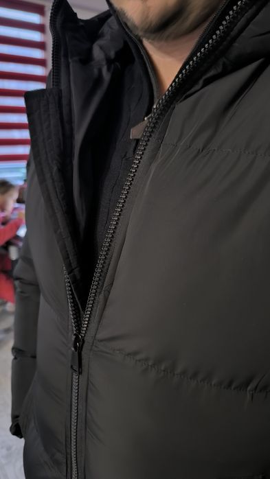 Ново мъжко дълго зимно яке – черно, размер XL
