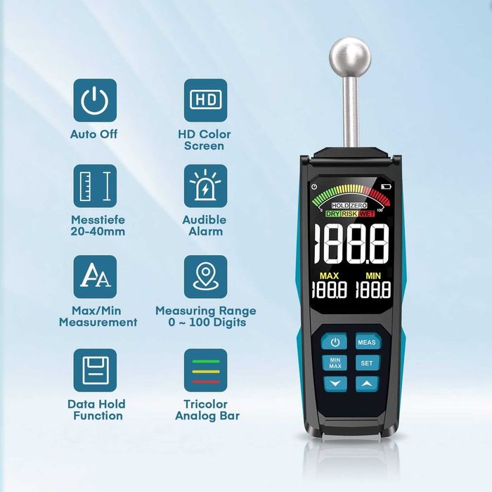Aparat de masura Detector de Umiditate 3 inch pentru Lemn si Zidarie