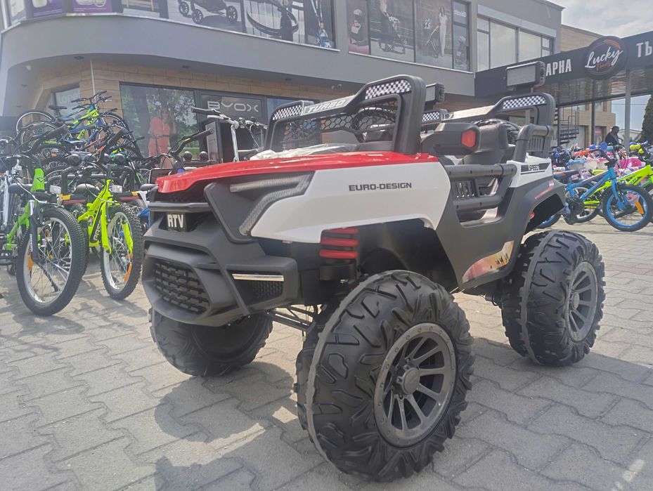 F1 Двуместен акумулаторен джип TURBO 4x4 червен