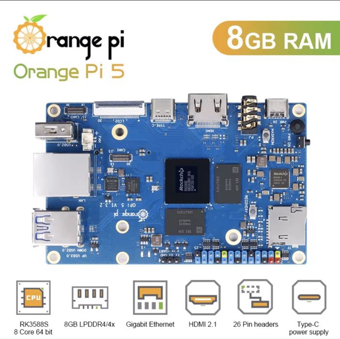 Mini computer Orange pi 5, 8GB RAM