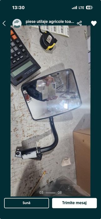 Oglinda stinga dreapta cu brat manitou tractor fiat 850 preț 390 lei