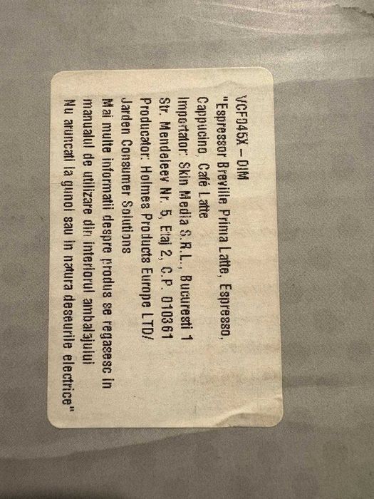 Espressor manual BREVILLE Prima Latte