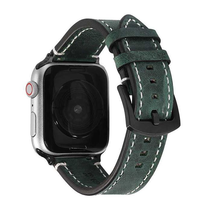 Кожена каишка с шев Apple Watch 7/8/9/10/SE 38/40/41/42/44/45/46