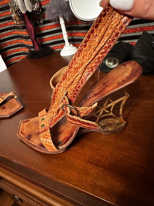 Sandale Parisi vero cuoio 37 piele de Șarpe Italia