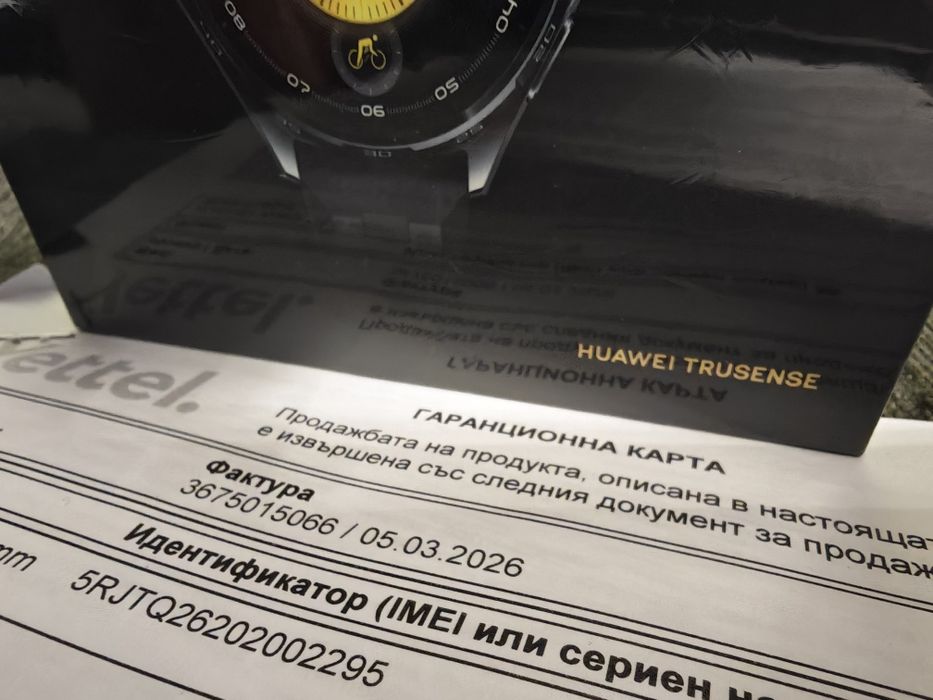 ЗАПЕЧАТАН 46mm Huawei watch GT6 Гаранция Yettel 2028 Black | GT6