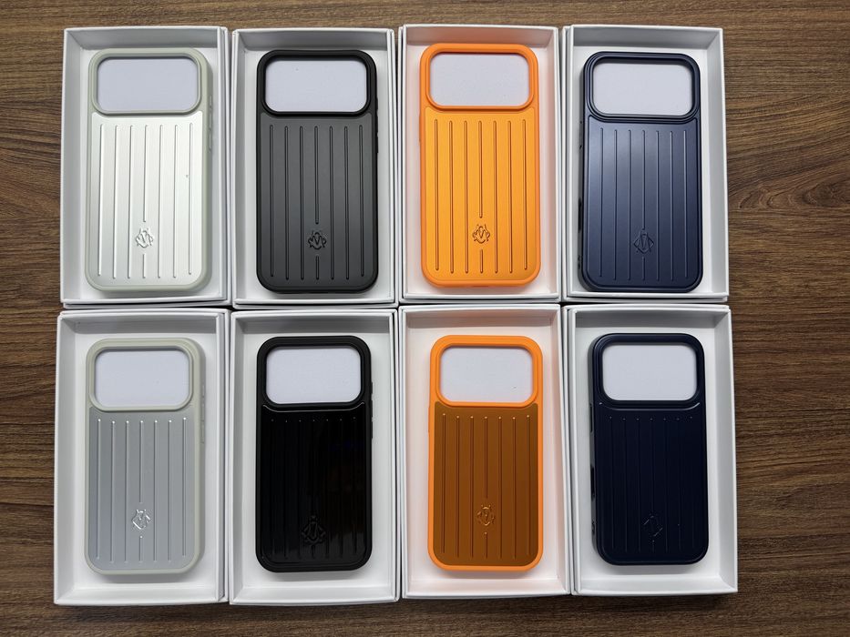 Rimowa Case Husa iPhone 17 / 17 Pro / 17 Pro Max / 16 Pro / 16 Pro Max Argintie / Portocalie / Albastra / Neagra