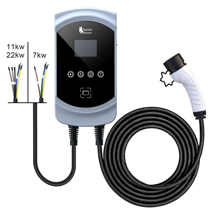 Зарядна Станция за Електромобил с WiFi, 11 kW, Тип 2, за Стенен Монтаж