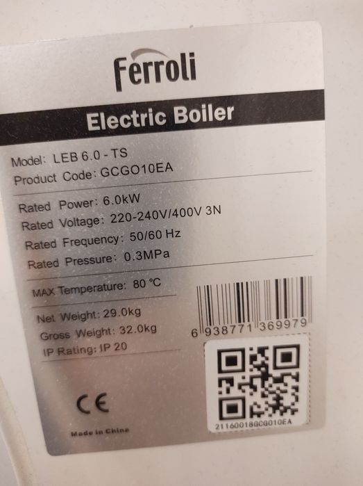 Електрически котел Фероли leb 6.0 ts