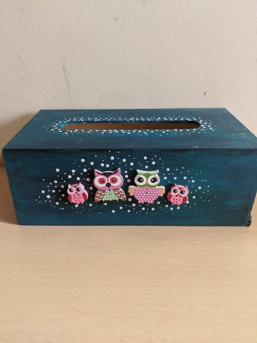 Cutie șervețele handmade cu motiv bufnițe