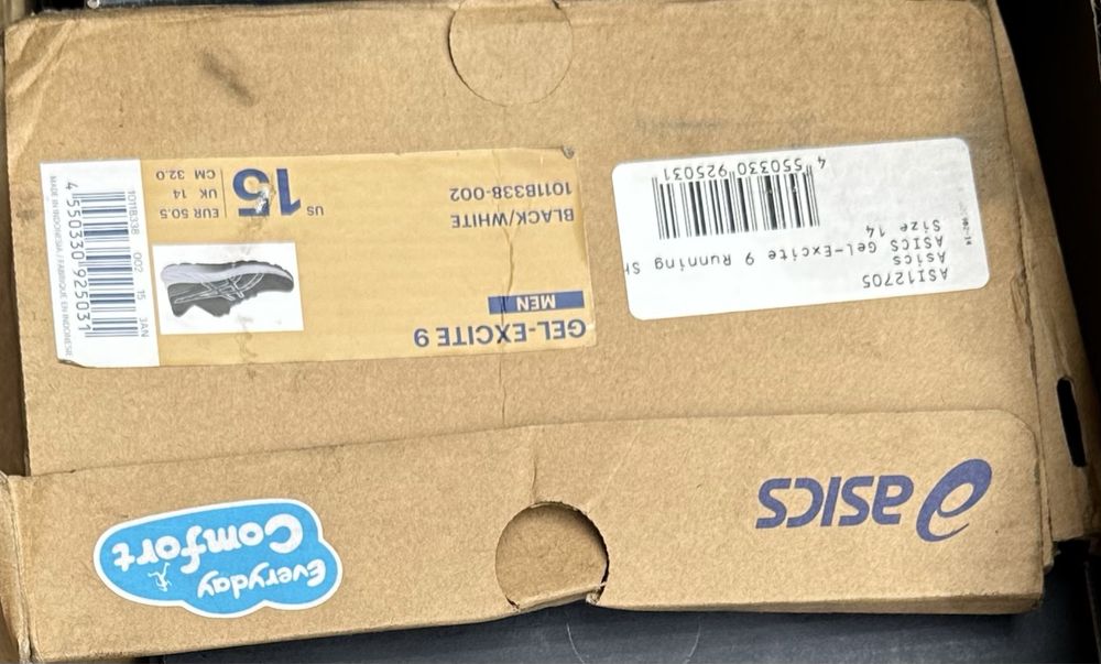 Asics pantofi/adidasi alergare gel-excite 9 negru/alb marimea eur50.5