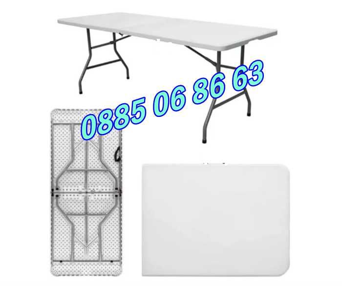 Сгъваема маса за кетъринг, градинска маса 180/74 см, къмпинг маса