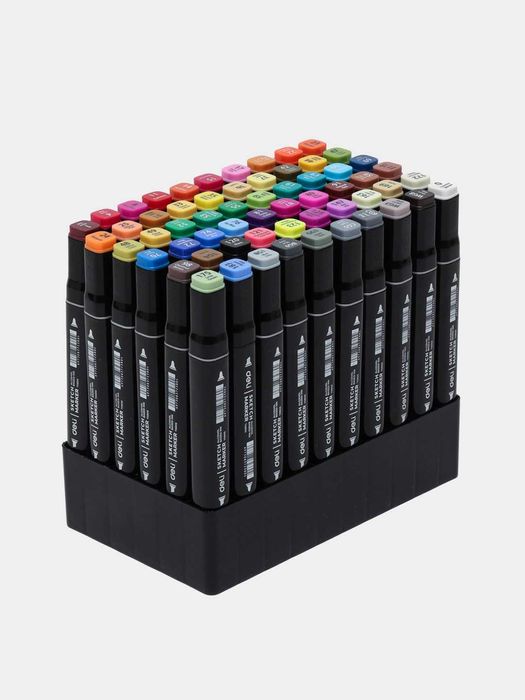 Маркеры для скетчинга Deli 70806/60, 60 цветов Оригинал !!!