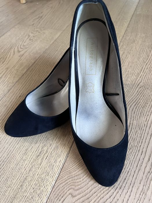 Pantofi stiletto Autograph-Marks & Spencer-piele întoarsă neagră, 40