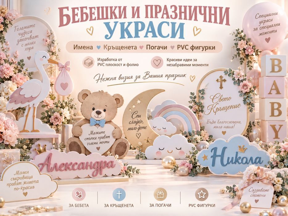 Изработка на надписи за украса и PVC фигурки