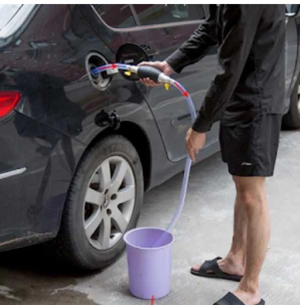 Furtun Transfer Lichide Combustibil 2m Cu Pompa Amorsare Cauciuc