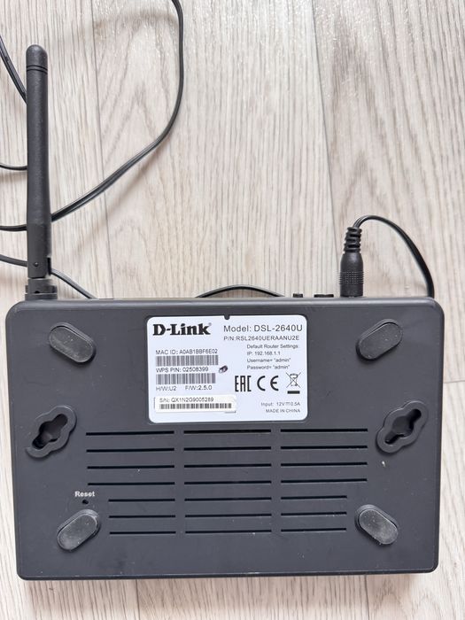 Модем D-Link DSL-2640U ADSL2+ Wi-Fi роутер