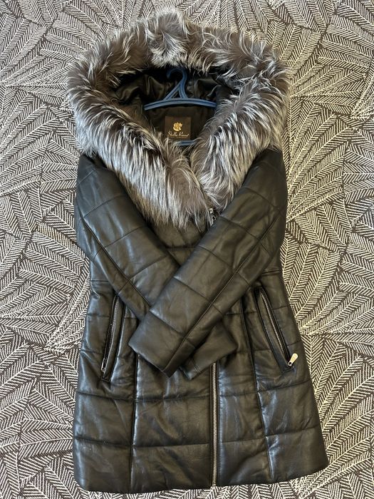 Пальто зимнее кожаное