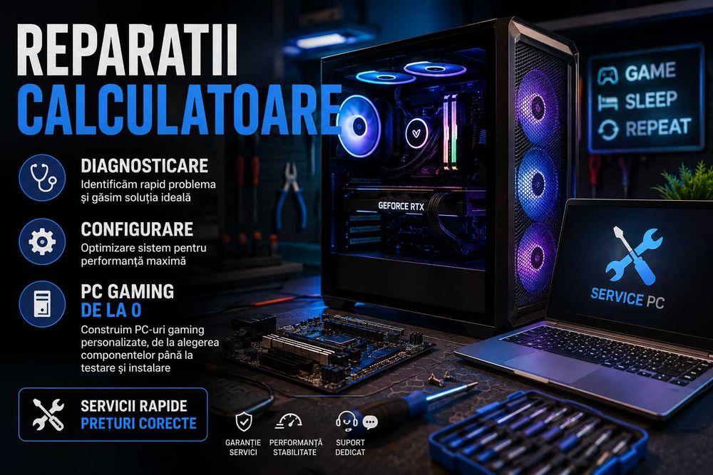 Reparatii calculatoare, diagnosticare, configurare PC gaming de la 0