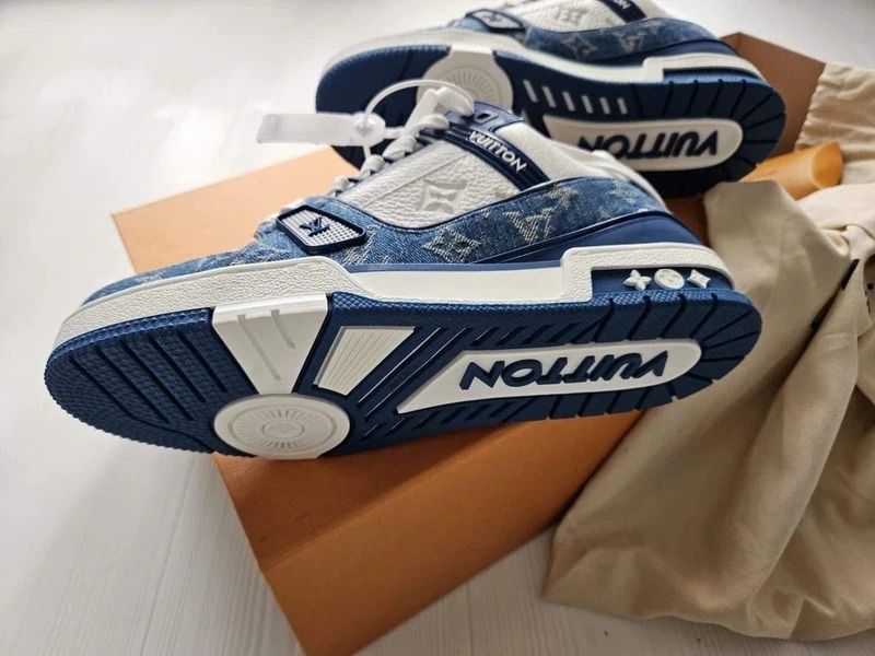 #REDUCERE# Louis Vuitton Trainer Denim #Verificare Colet#