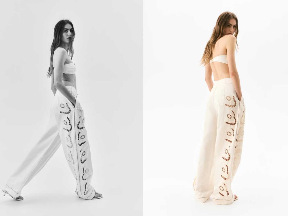 Новые брюки с вышивкой H&M, размер 46EUR (52/56)