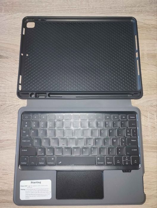 Калъф с безжична клавиатура ROOFEI QWERTZ за iPad 10.2 инча, iPad Air