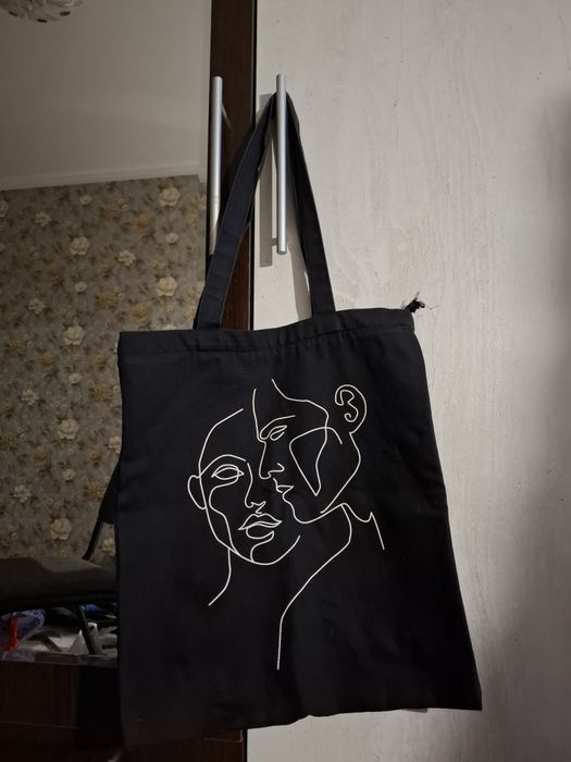 Шопер (эко сумка) с принтом (2 штуки)