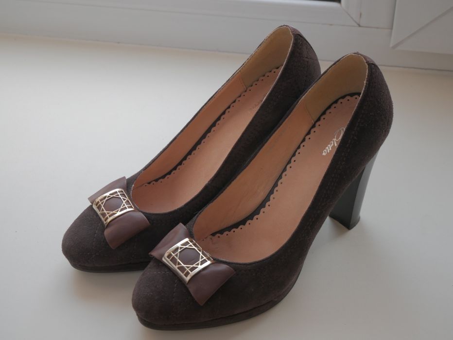 Туфли замшевые коричневые