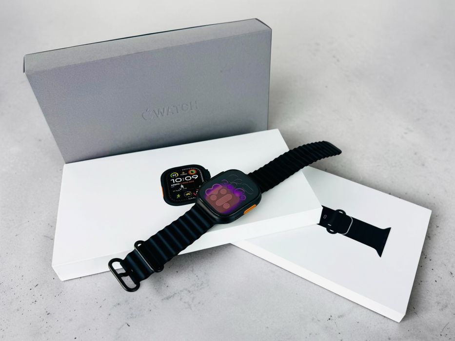 KATO НОВ! Apple Watch Ultra 2 49mm Cellular Black Titanium Black Ocean Band Гаранция!