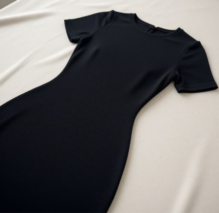 Черное длинное платье S, надето 1 раз