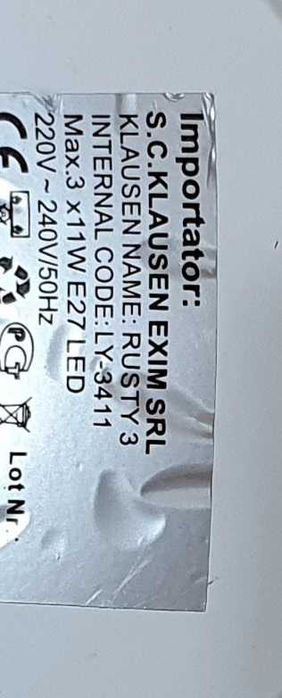 Lustră cu trei brațe ,,RUSTY 3''