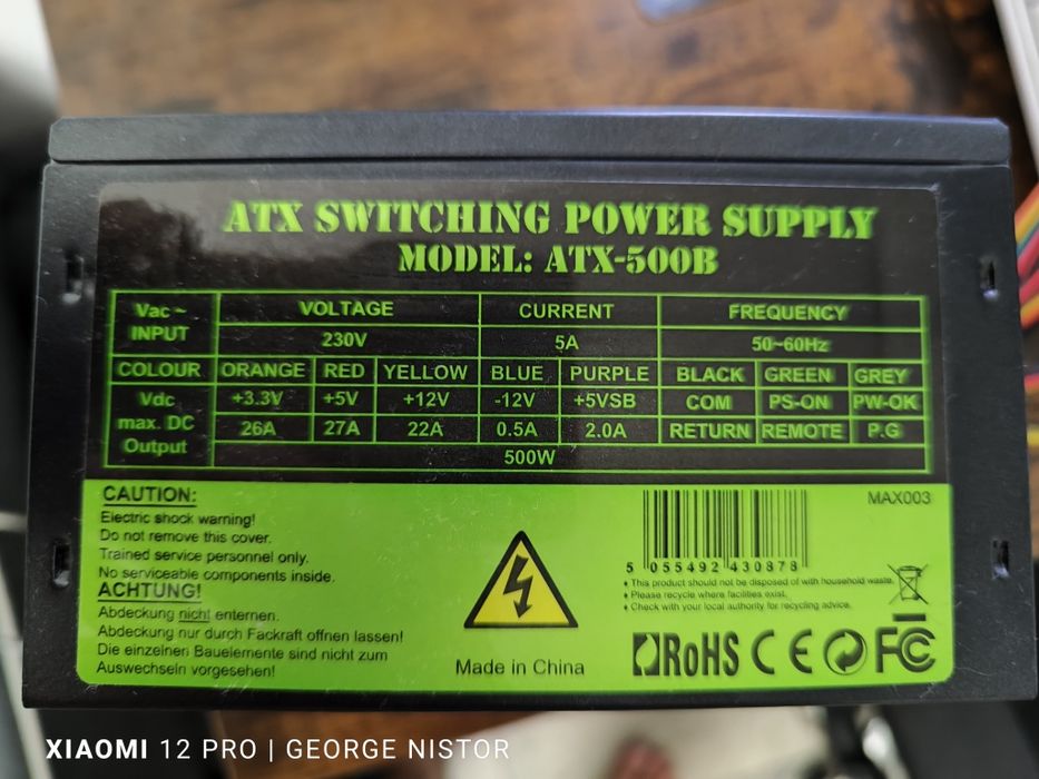 Sursa ATX 500w model 500-B