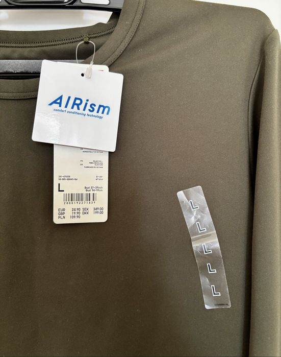 Новый укороченный лонгслив Uniqlo AIRism Cropped, размер L (оригинал)