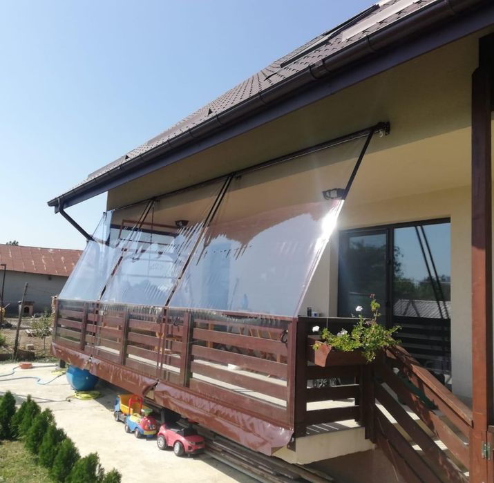 Inchideri terase / foisoare cu rulouri transparente, folie prelata