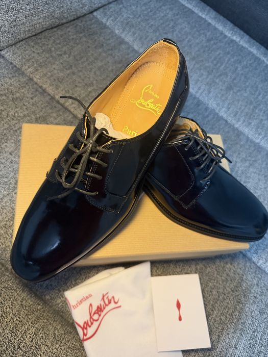 Pantofi eleganti barbati din piele naturala lacuita Christian Louboutin
