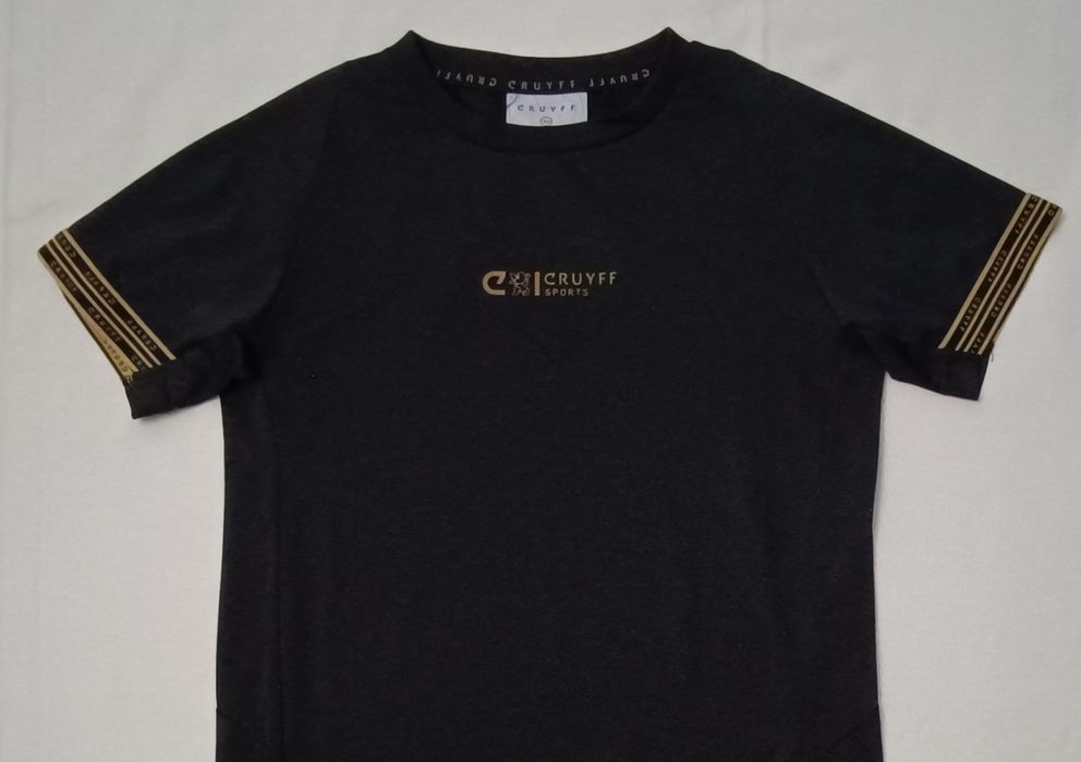 Cruyff Shirt оригинална тениска ръст 140-152см черна спорт фланелка