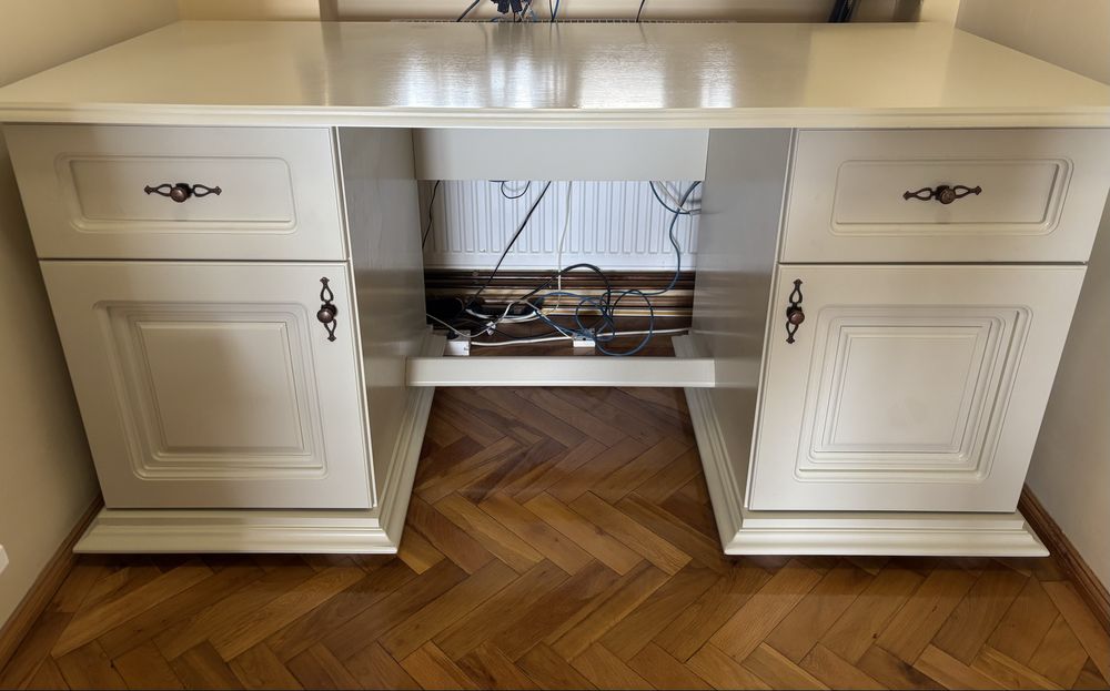 Vand birou alb lemn masiv